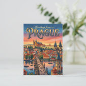 Prag Tschechien Postkarte (Stehend Vorderseite)