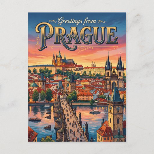 Prag Tschechien Postkarte (Vorderseite)