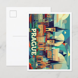 Prag Tschechien Reise künstlerisch bunt Postkarte