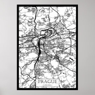 Prag Tschechien Stadtplan Poster