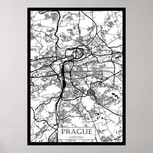 Prag Tschechien Stadtplan Poster (Vorne)