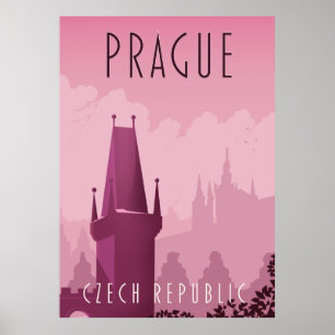 Prag Tschechien Vintage-Reiseplakat Poster
