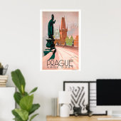 Prag Tschechien Vintage-Reiseposter Poster (Heimbüro)
