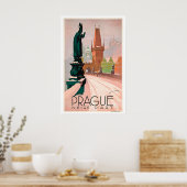 Prag Tschechien Vintage-Reiseposter Poster (Küche)
