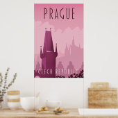 Prag Tschechien Vintages Reiseplakat Poster (Küche)