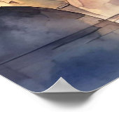 Prag Tschechien Wasserfarben Panoramaansicht Poster (Ecke)