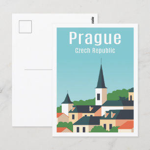 Prag Tschechisch Berühmte Reiseort-Illustration Postkarte