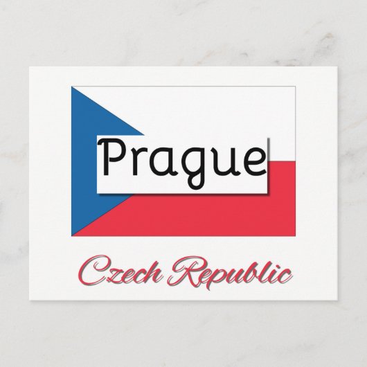 Prag Tschechische Flagge Postkarte (Vorderseite)