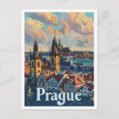 Prag Tschechische Klassik Retro Vintage Reise Postkarte (Vorderseite)