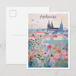 Prag Tschechische Kunst Reise Postkarte