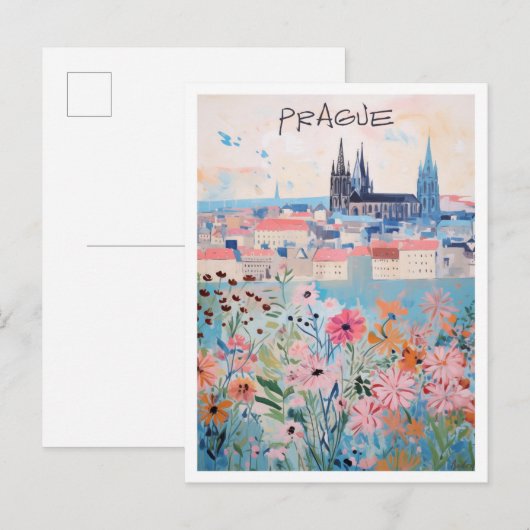 Prag Tschechische Kunst Reise  Postkarte (Vorne/Hinten)