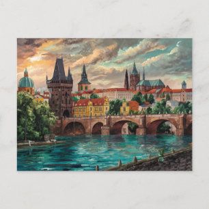 Prag, Tschechische Republik Aquarellmalerei Postkarte