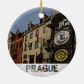 Prag Tschechische Republik Astronomische Uhr Weihn Keramik Ornament (Hinten)