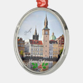Prag, Tschechische Republik - Frohe Weihnachten Ornament Aus Metall (Links)