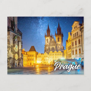 Prag, Tschechische Republik, nach Dunkelheit Postkarte