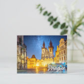 Prag, Tschechische Republik, nach Dunkelheit Postkarte (Stehend Vorderseite)