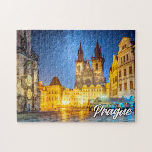 Prag, Tschechische Republik, nach Dunkelheit Puzzle
