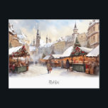 Prag, Tschechische Republik Postkarte<br><div class="desc">Postkarte mit schönem Prag,  Weihnachtszeit Szenarien. Schönes europäisches Reiseziel.</div>