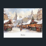 Prag, Tschechische Republik Postkarte<br><div class="desc">Postkarte mit schönem Prag,  Weihnachtszeit Szenarien. Schönes europäisches Reiseziel.</div>