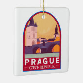 Prag Tschechische Republik Reisen Kunst Vintag Keramikornament (Rechts)