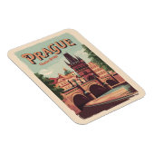 Prag Tschechische Republik Reisen Kunst Vintag Magnet (Rechte Seite)
