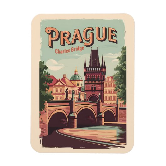 Prag Tschechische Republik Reisen Kunst Vintag Magnet (Vertikal)
