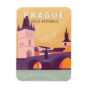 Prag Tschechische Republik Reisen Kunst Vintag Magnet