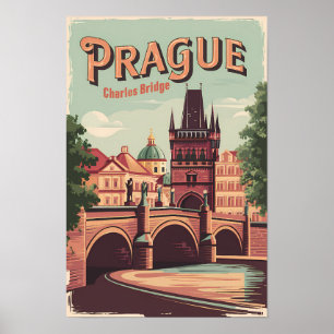 Prag Tschechische Republik Reisen Kunst Vintag Poster