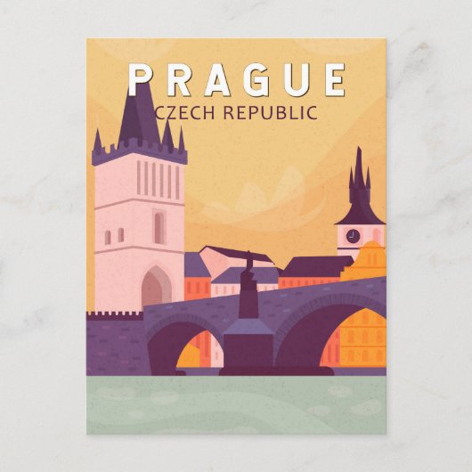 Prag Tschechische Republik Reisen Kunst Vintag Postkarte (Vorderseite)