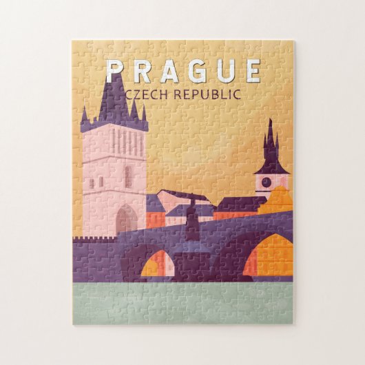 Prag Tschechische Republik Reisen Kunst Vintag Puzzle (Vertikal)