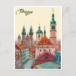 Prag Tschechische Republik Reisen Vintage Abbildun Postkarte