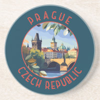 Prag Tschechische Republik Retro Distressed Circle