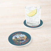 Prag Tschechische Republik Retro Distressed Circle Getränkeuntersetzer (Seite)