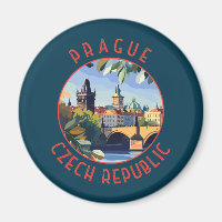 Prag Tschechische Republik Retro Distressed Circle