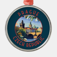 Prag Tschechische Republik Retro Distressed Circle