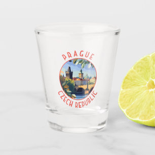 Prag Tschechische Republik Retro Distressed Circle Schnapsglas