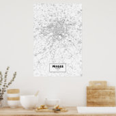 Prag, Tschechische Republik (schwarz auf weiß) Poster (Küche)