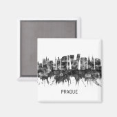 Prag Tschechische Republik Skyline BW Magnet (Vorderseite/Rückseite)
