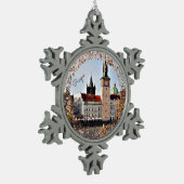 Prag, Tschechische Republik Snowflake Weihnachten  Schneeflocken Zinn-Ornament (Links)