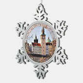 Prag, Tschechische Republik Snowflake Weihnachten  Schneeflocken Zinn-Ornament (Rechts)