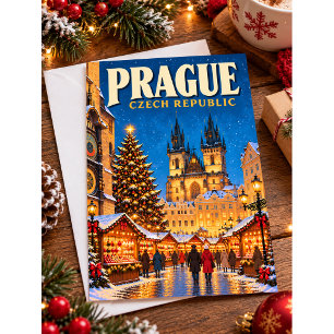 Prag Tschechische Republik Weihnachten Vintage Rei Postkarte
