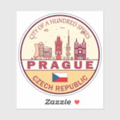 Prag Tschechische Stadt Skyline Emblem Aufkleber (Blatt)