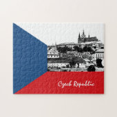 Prag und Tschechische Flagge - historische Stadt / Puzzle (Horizontal)