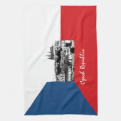 Prag und Tschechische Flagge - historische Tschech Geschirrtuch (Vertikal)