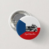 Prag und tschechische Flagge - historisches Tschec Button (Vorne & Hinten)