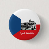 Prag und tschechische Flagge - historisches Tschec Button (Vorderseite)