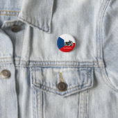 Prag und tschechische Flagge - historisches Tschec Button (Beispiel)