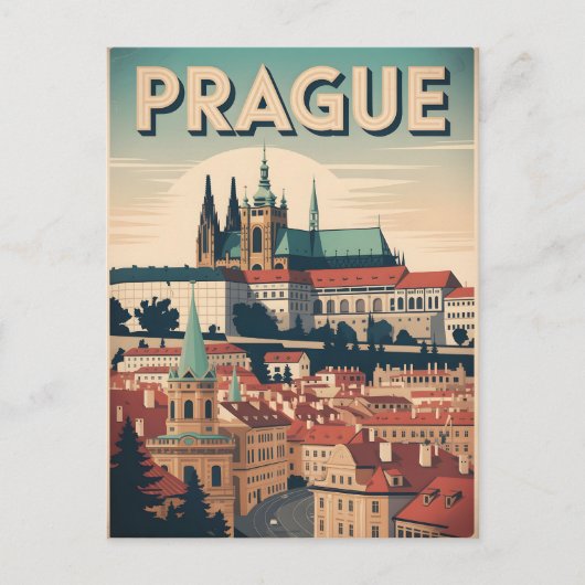 Prag Vintag Postkarte (Vorderseite)