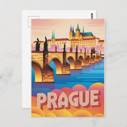 Prag Vintag Postkarte (Vorne/Hinten)