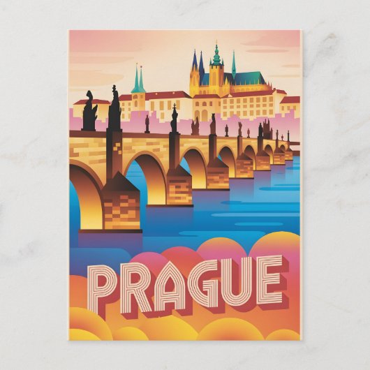 Prag Vintag Postkarte (Vorderseite)